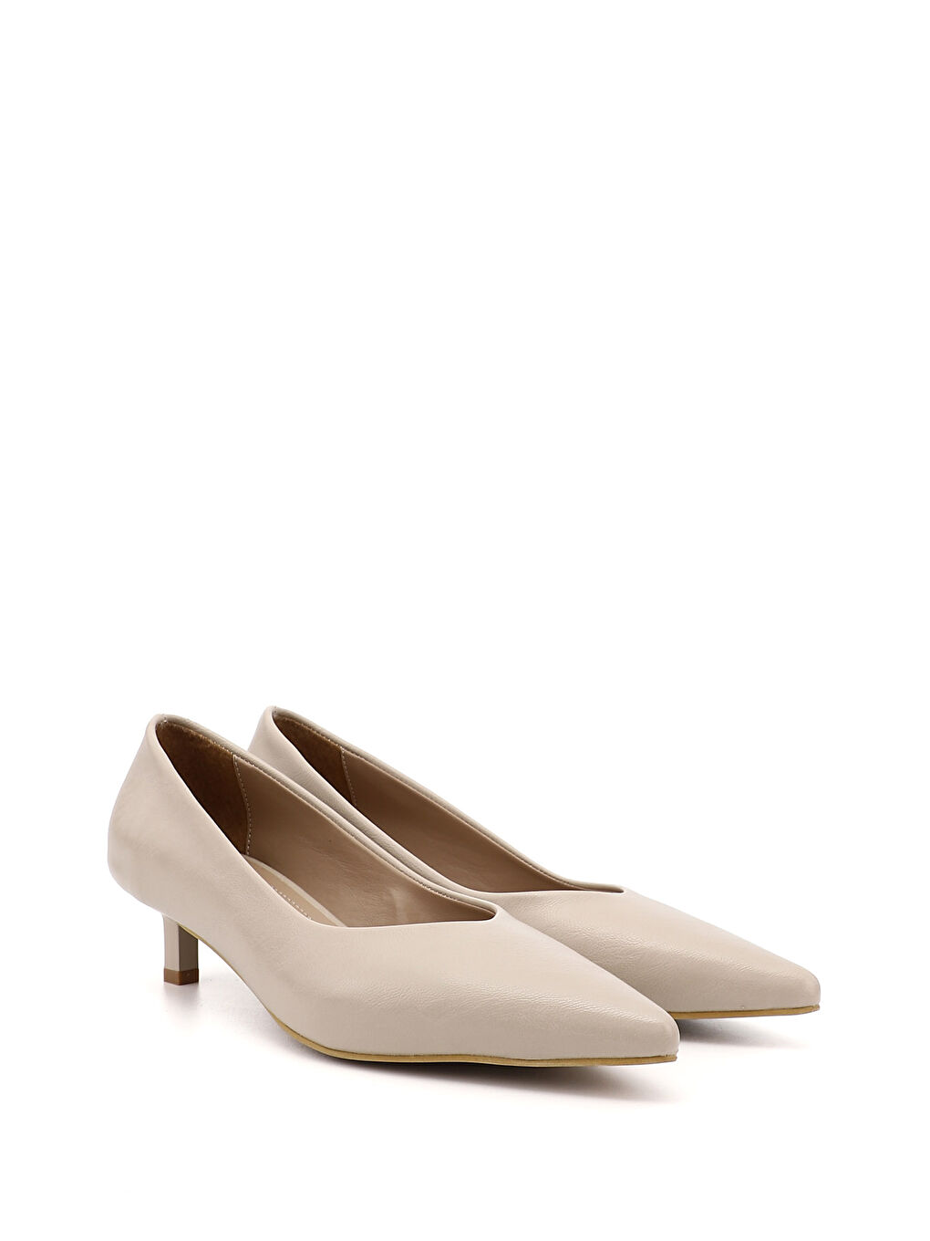 Bej Kadın TEN Sivri Burun İnce Topuklu Stiletto-1