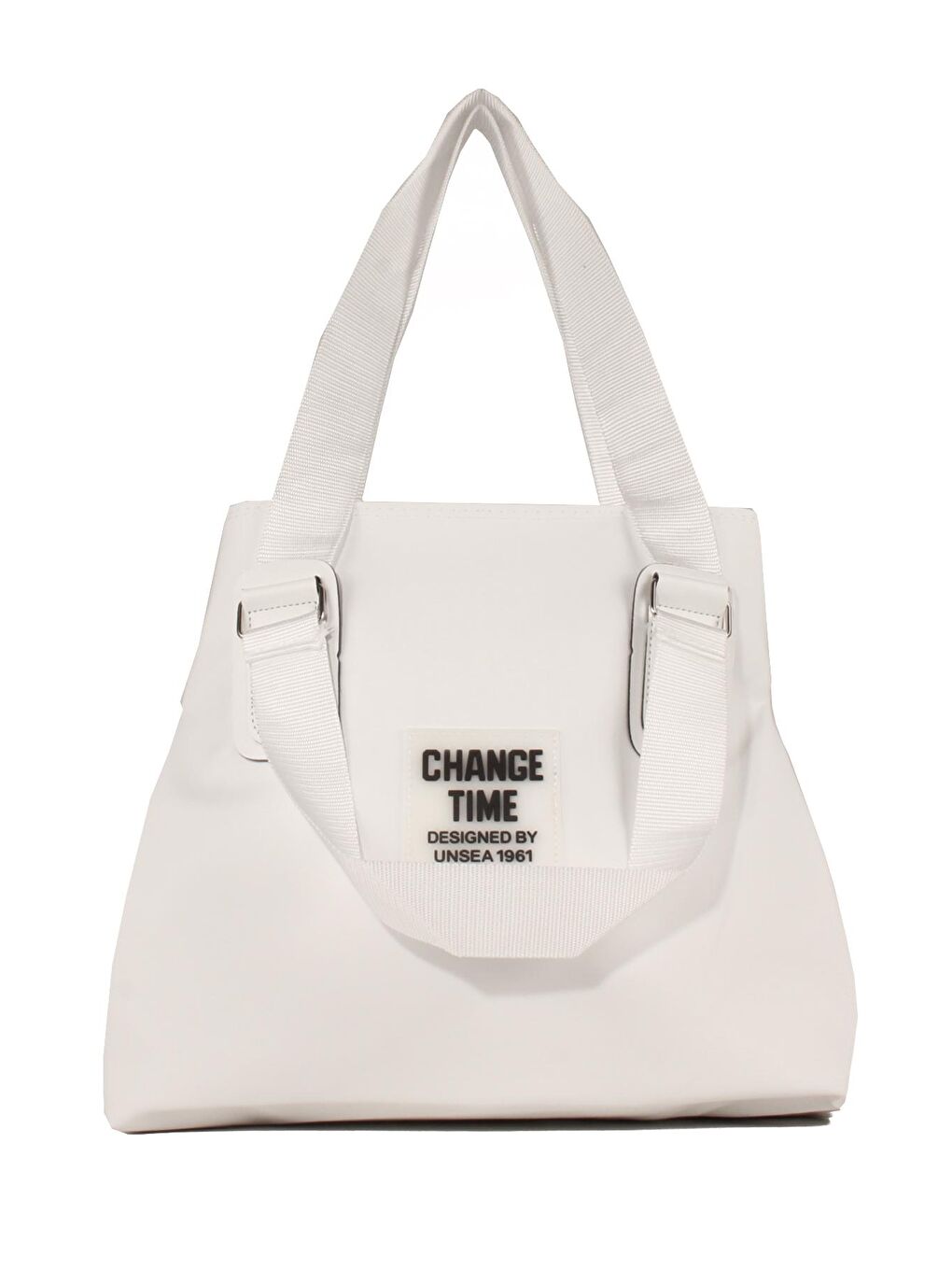 Beyaz Kadın Büyük Boy Çift Askılı Su Geçirmez Okul & Shopper Çanta (1559)-1