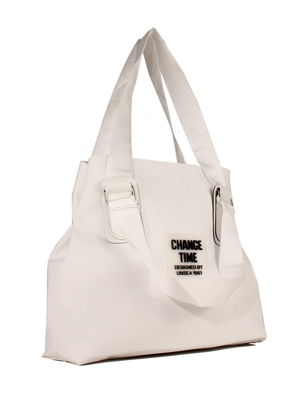 Beyaz Kadın Büyük Boy Çift Askılı Su Geçirmez Okul & Shopper Çanta (1559)-4