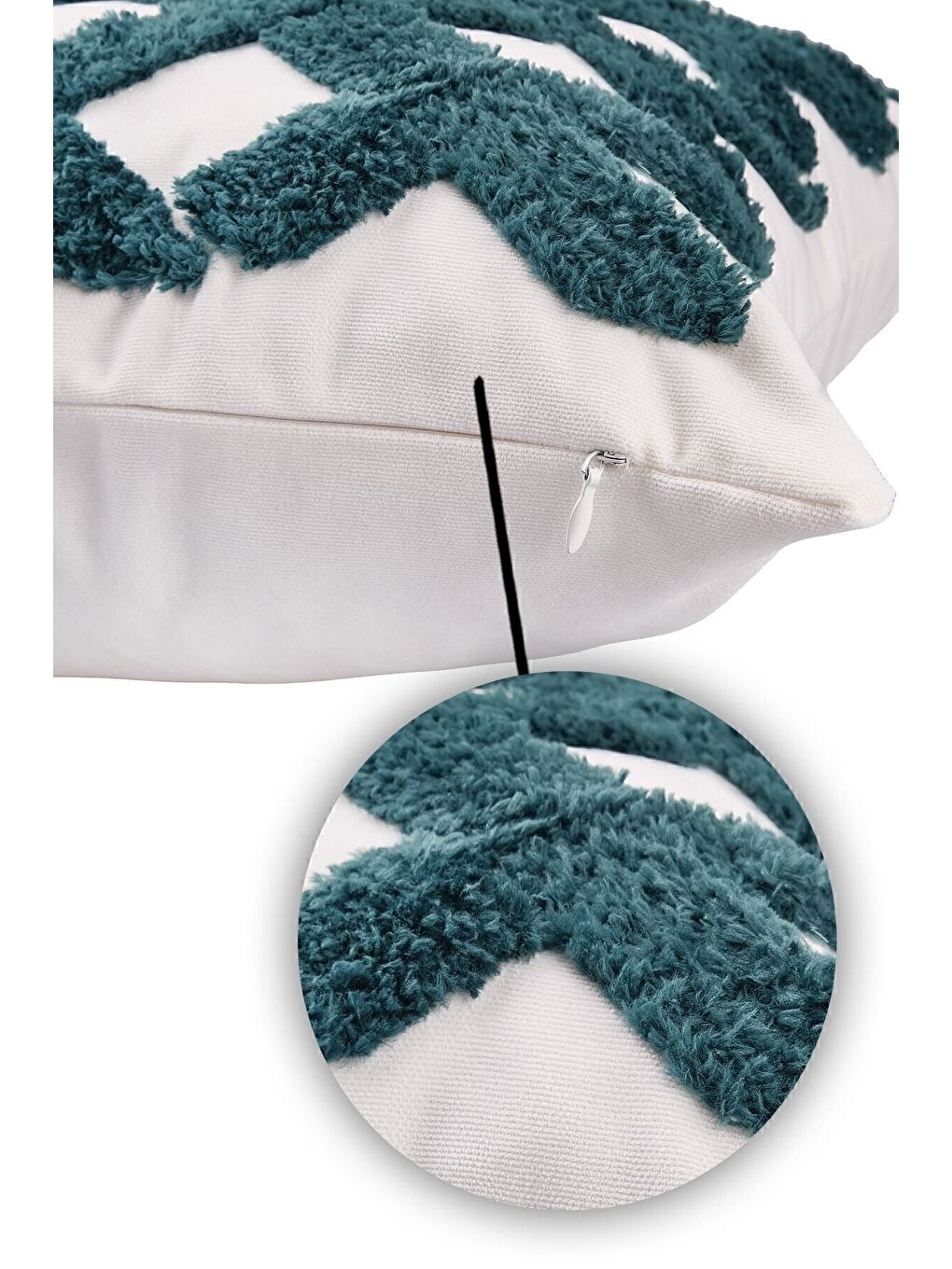 Yeşil Punch Tasarımlı Bohem Desenli Dekoratif Kırlent Kılıfı 45x45 Cm Etnik Otantik Panç-2