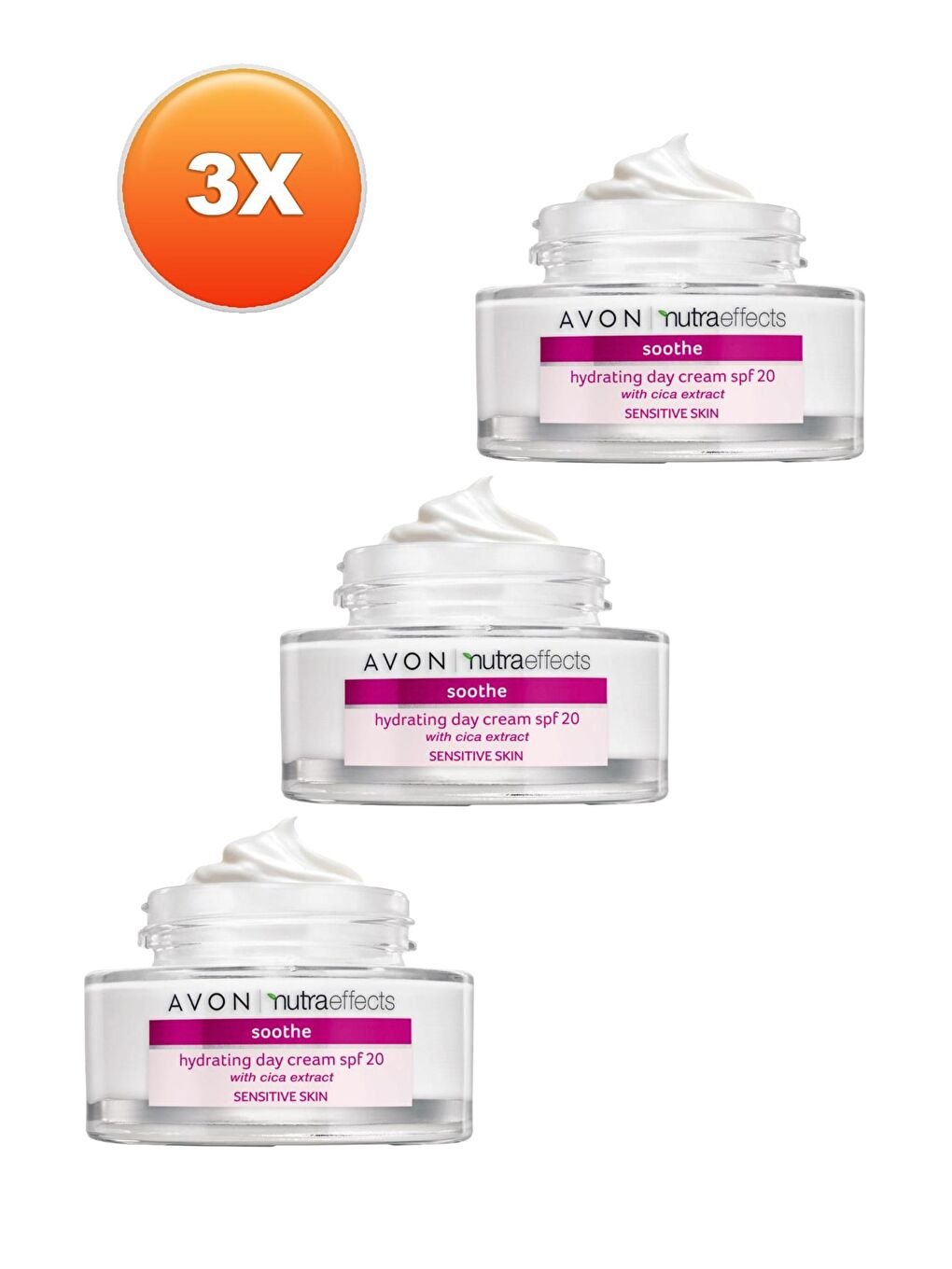 AVON Renksiz Nutra Effects Soothe Nemlendirici Krem Spf20 50 Ml. Üçlü Set - 1