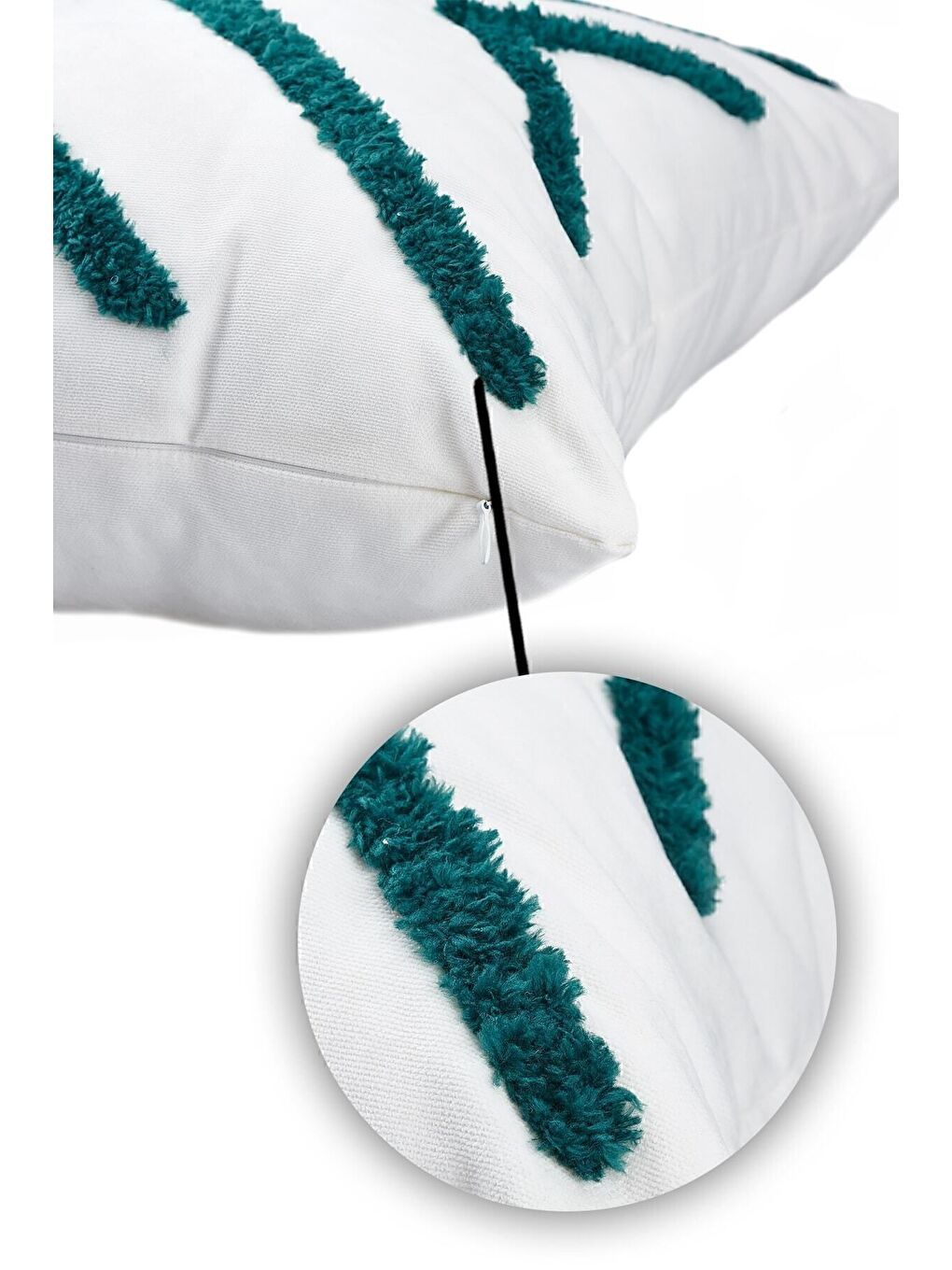 Yeşil Punch Tasarımlı Bohem Desenli Dekoratif Kırlent Kılıfı 45x45 Cm Etnik Otantik Panç-2