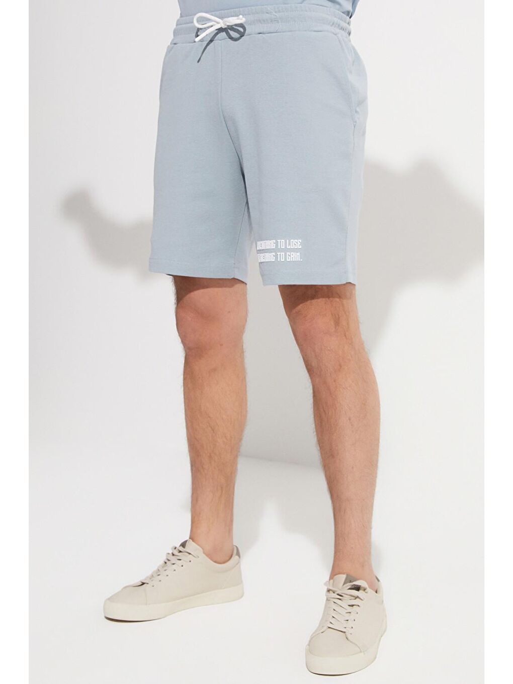 Mavi Baskılı Erkek Şort-2