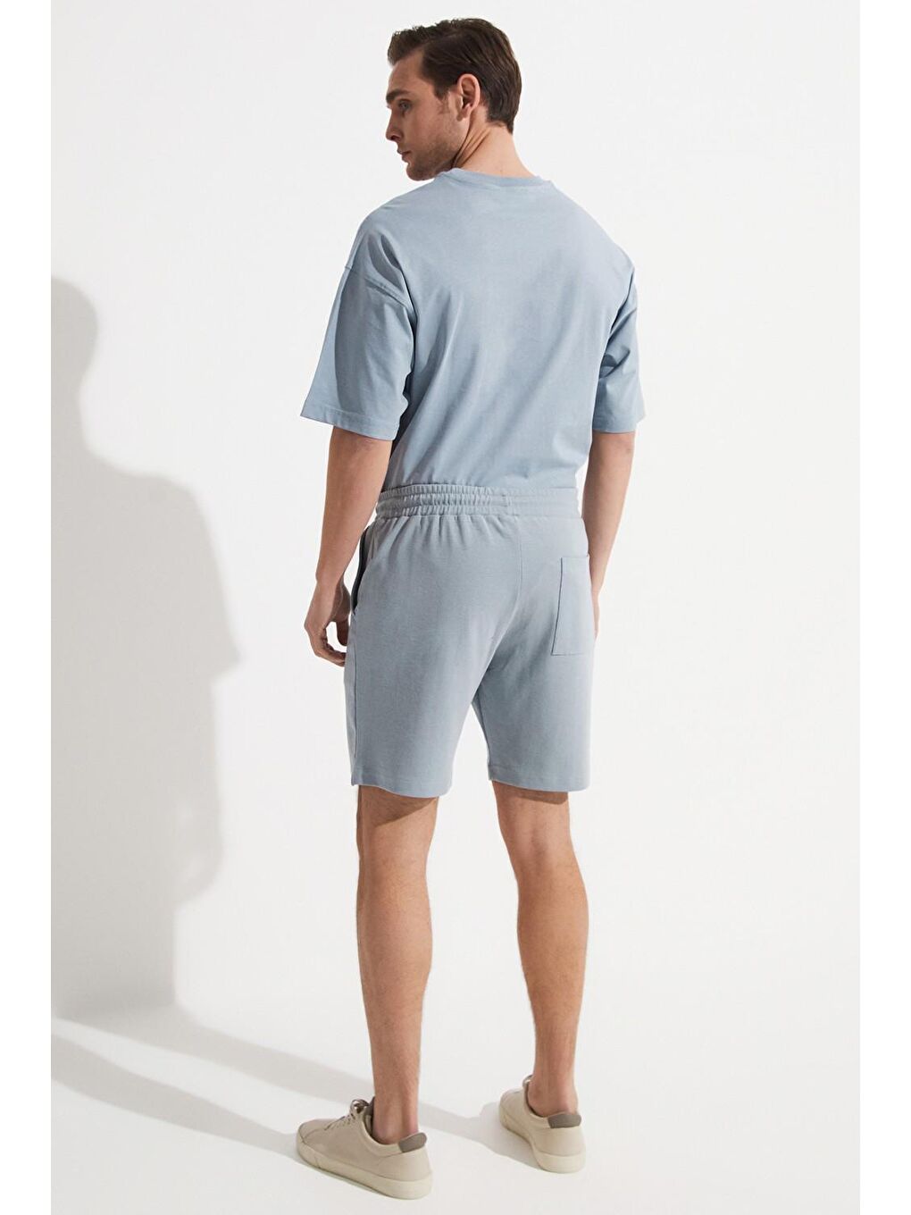 Mavi Baskılı Erkek Şort-4