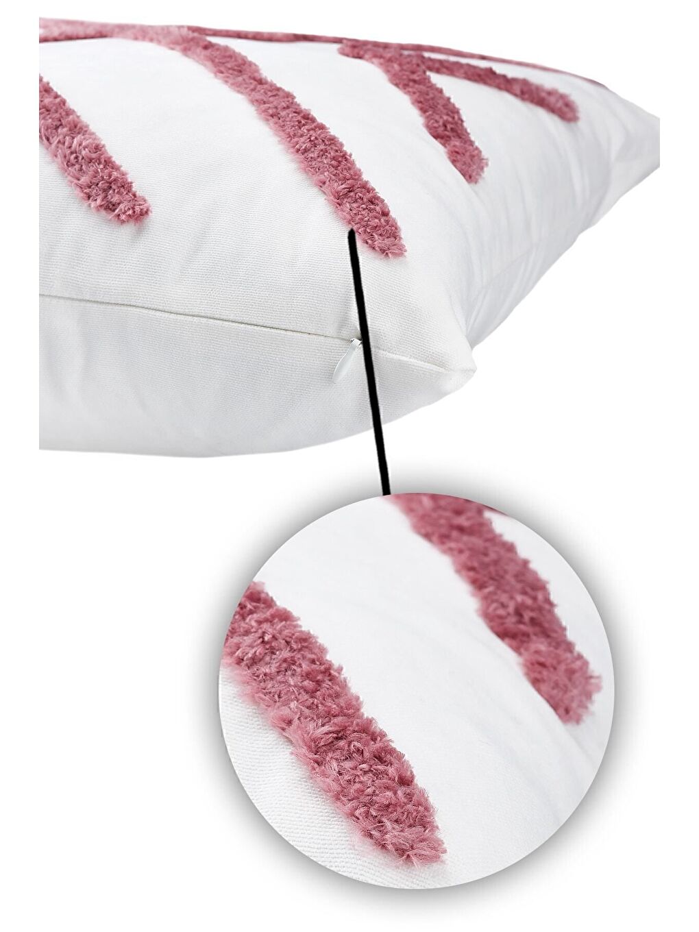 Pembe Punch Tasarımlı Bohem Desenli Dekoratif Kırlent Kılıfı 45x45 Cm Etnik Otantik Panç-2