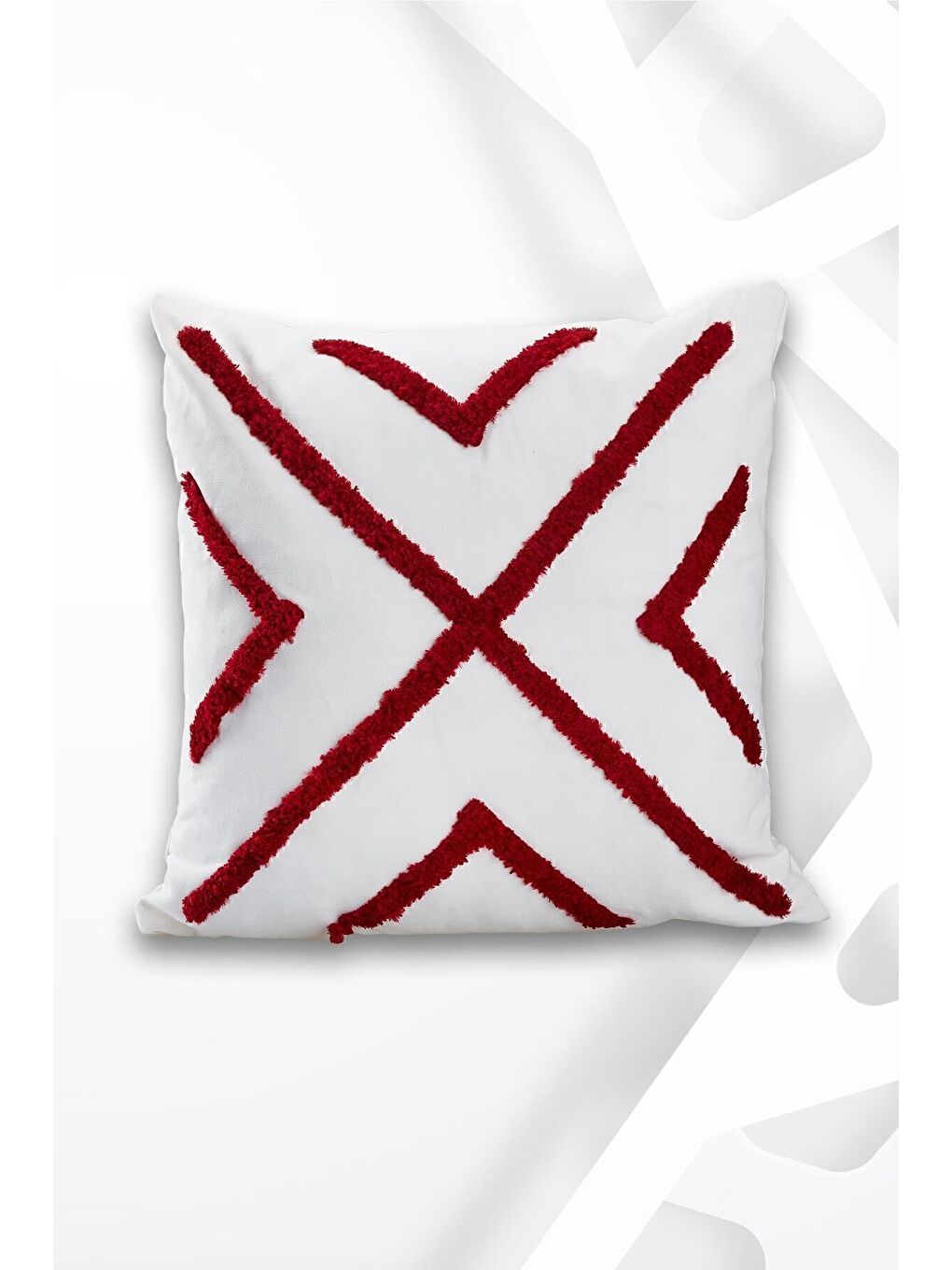 Bordo Punch Tasarımlı Bohem Desenli Dekoratif Kırlent Kılıfı 45x45 Cm Etnik Otantik Panç-1