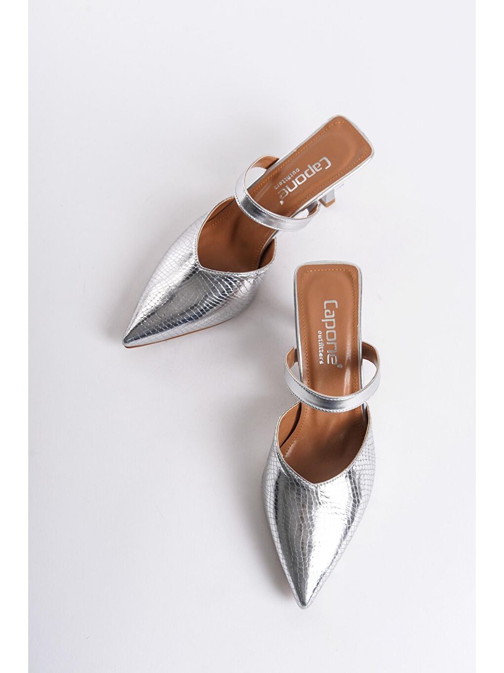 Gri Kadın Topuklu Terlik-1