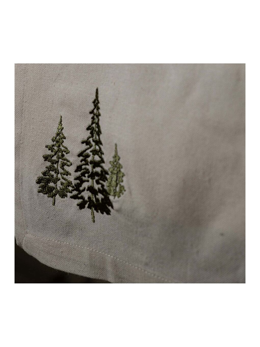 Bej Nakışlı   Hambez kumaş Çam Ağaç Desen 45x140 Dekoratif Runner-2