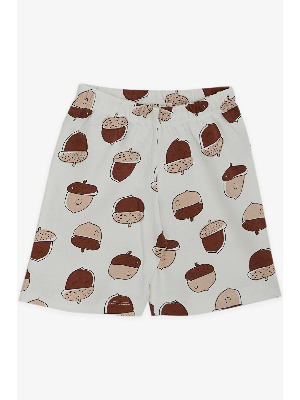 Erkek Bebek Şortlu Pijama Takımı Gülenyüz Meşe Palamutu Desenli Ekru (9 Ay-2 Yaş)-2