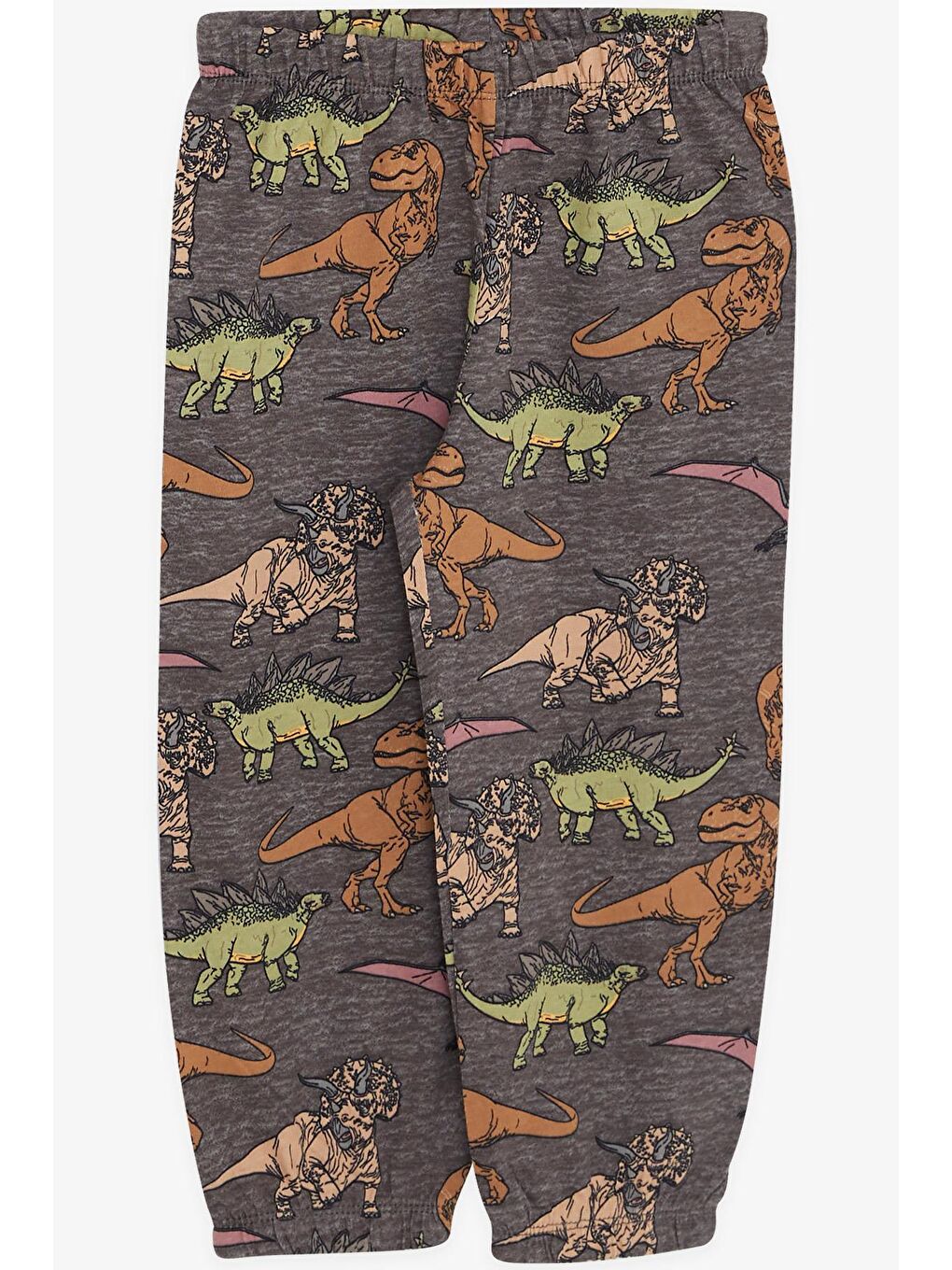 Erkek Bebek Pijama Takımı Dinozor Desenli Antrasit (9 Ay-1.5 Yaş)-1