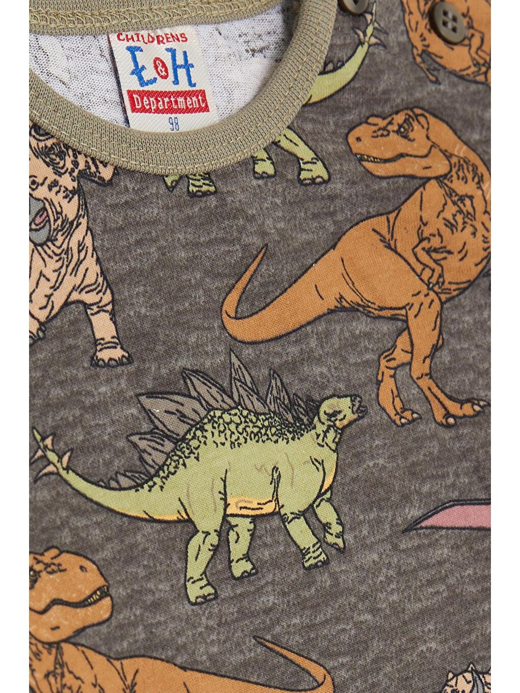 Erkek Bebek Pijama Takımı Dinozor Desenli Antrasit (9 Ay-1.5 Yaş)-2