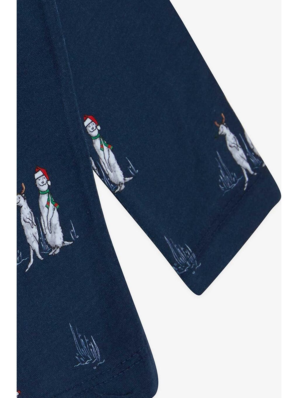 Erkek Bebek Pijama Takımı Yılbaşı Temalı Lacivert (9 Ay-1 Yaş)-1