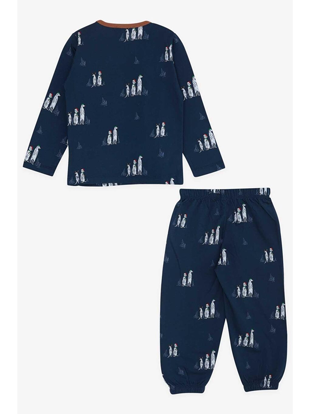 Erkek Bebek Pijama Takımı Yılbaşı Temalı Lacivert (9 Ay-1 Yaş)-2