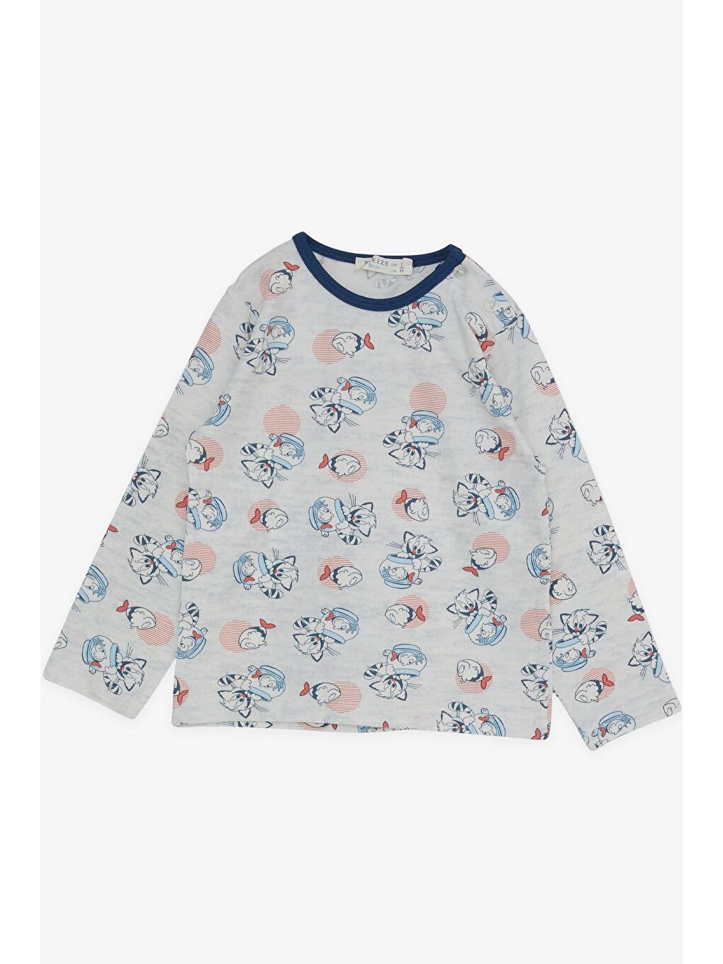 Erkek Bebek Pijama Takımı Dostluk Temalı Buz Mavisi (9 Ay)-2