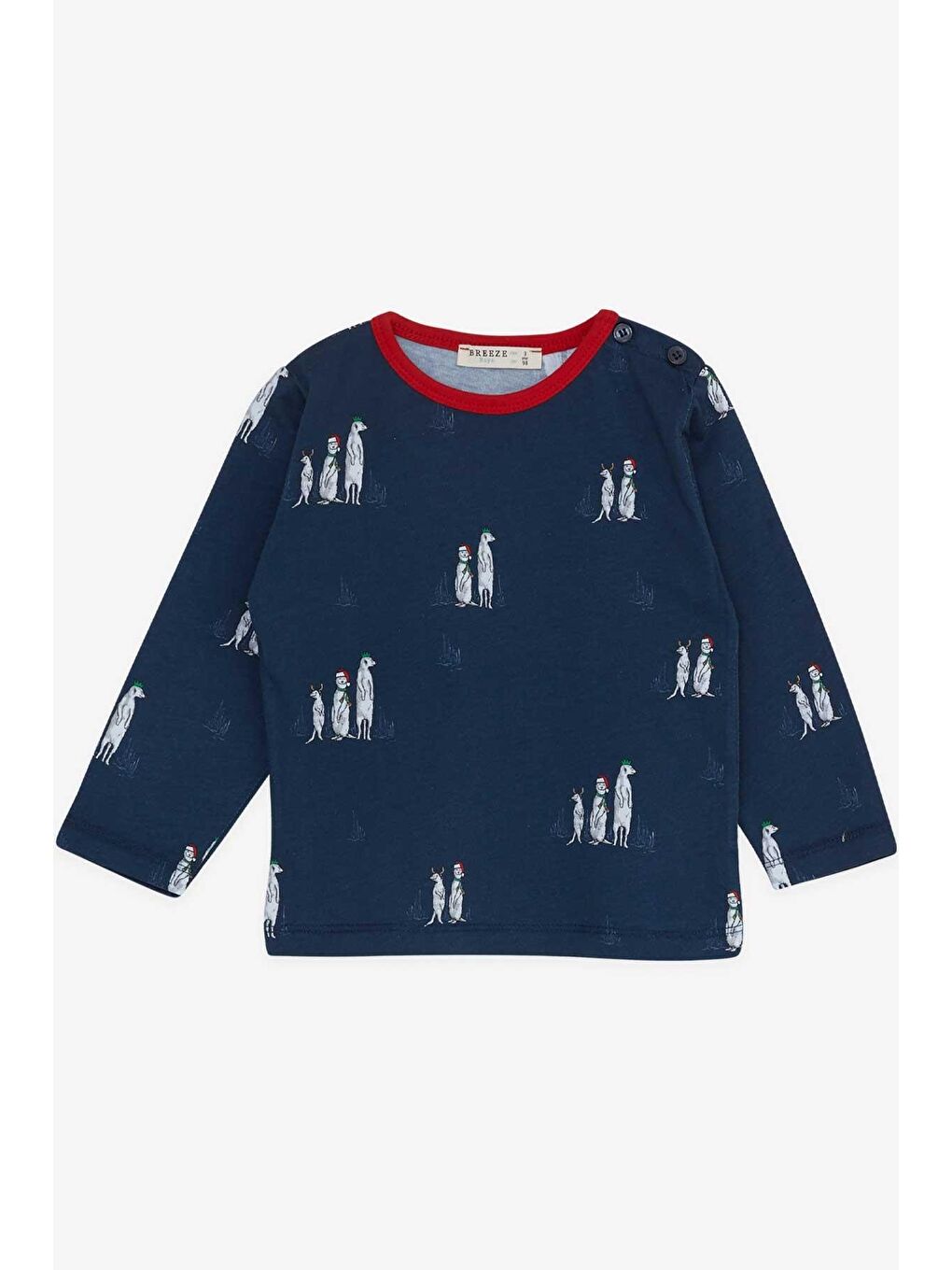 Erkek Bebek Pijama Takımı Yılbaşı Temalı Lacivert (9 Ay)-2