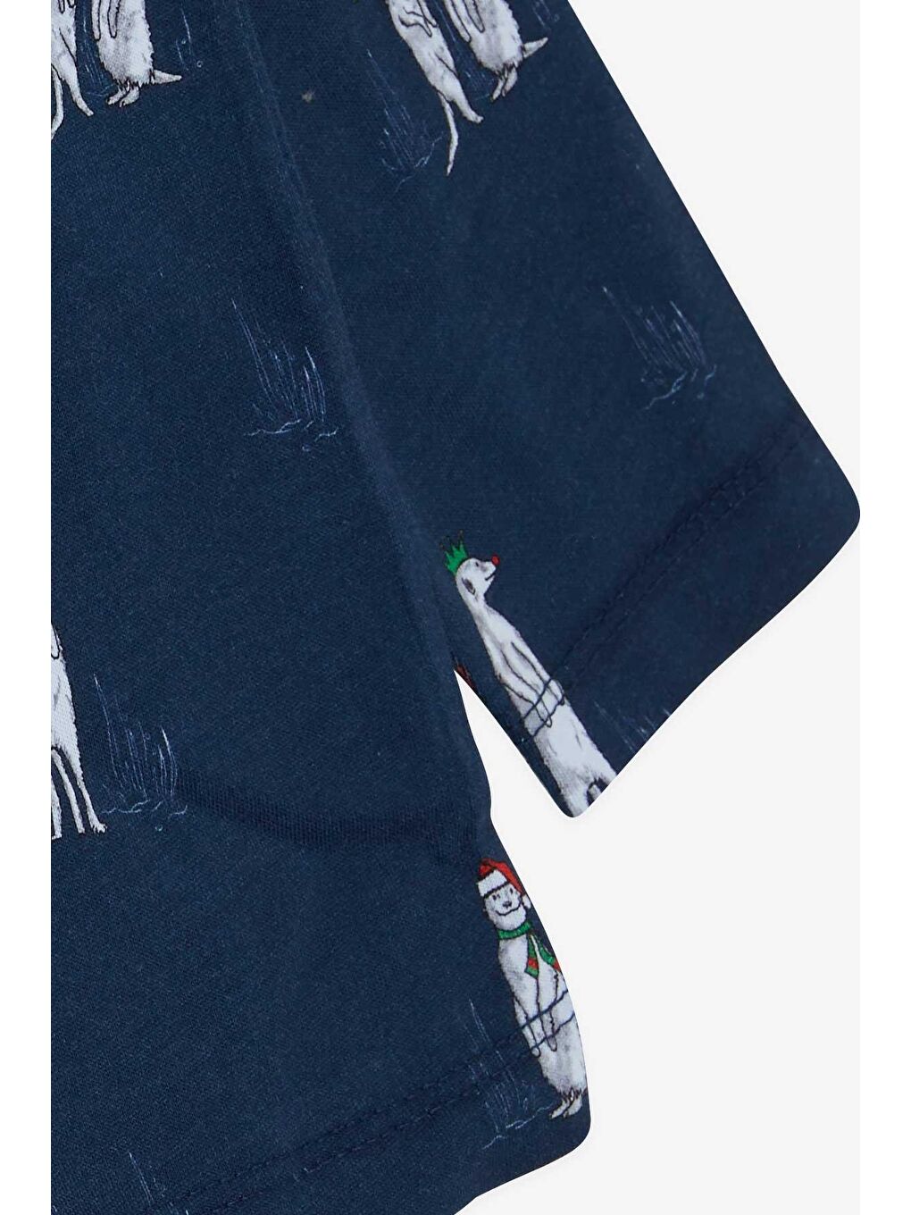 Erkek Bebek Pijama Takımı Yılbaşı Temalı Lacivert (9 Ay)-3