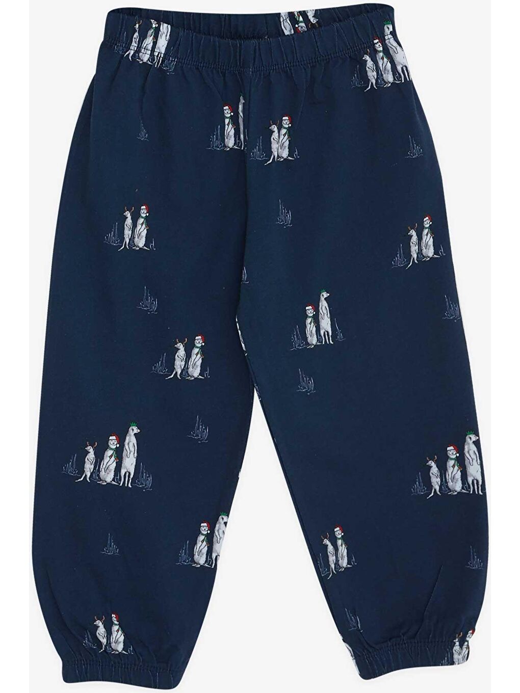 Erkek Bebek Pijama Takımı Yılbaşı Temalı Lacivert (9 Ay)-5