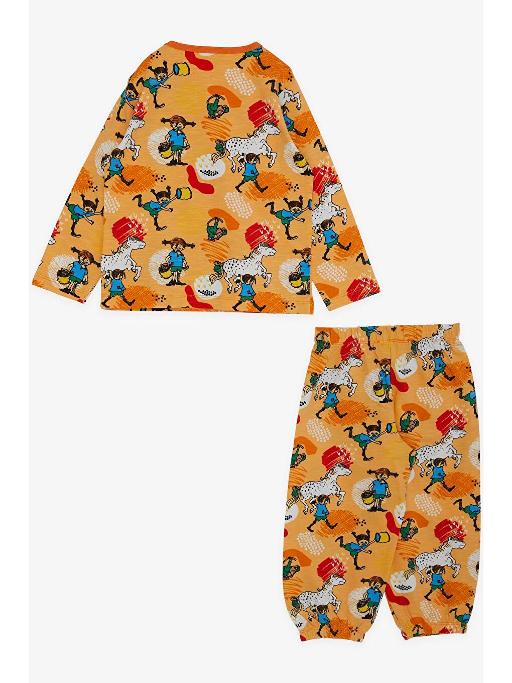 Erkek Bebek Pijama Takımı Çılgın Kız Desenli Hardal Sarı (9 Ay-1.5 Yaş)-1