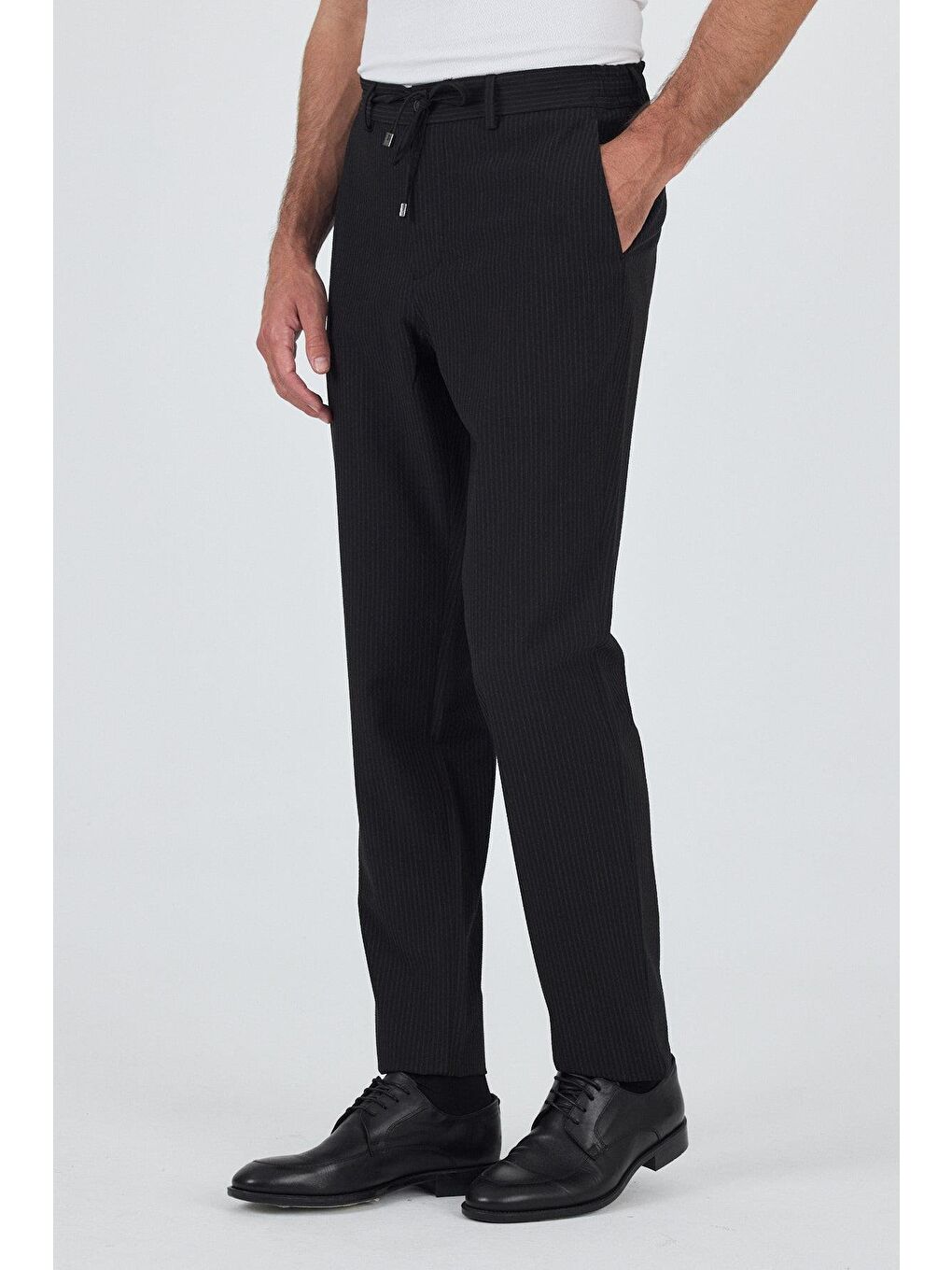 Siyah Esnek Yandan Cepli Casual Comfort Fit Jogger Pantolon 1003250117-1