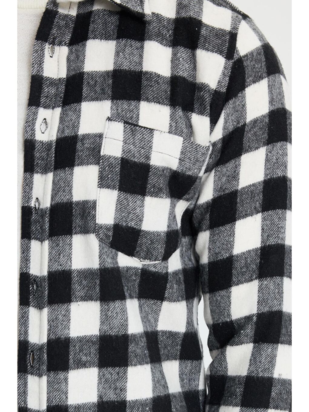 Karışık Erkek Slim Fit Dar Kesim Uzun Kollu Cepli Kareli Dama Desenli Kışlık Oduncu Gömlek-2