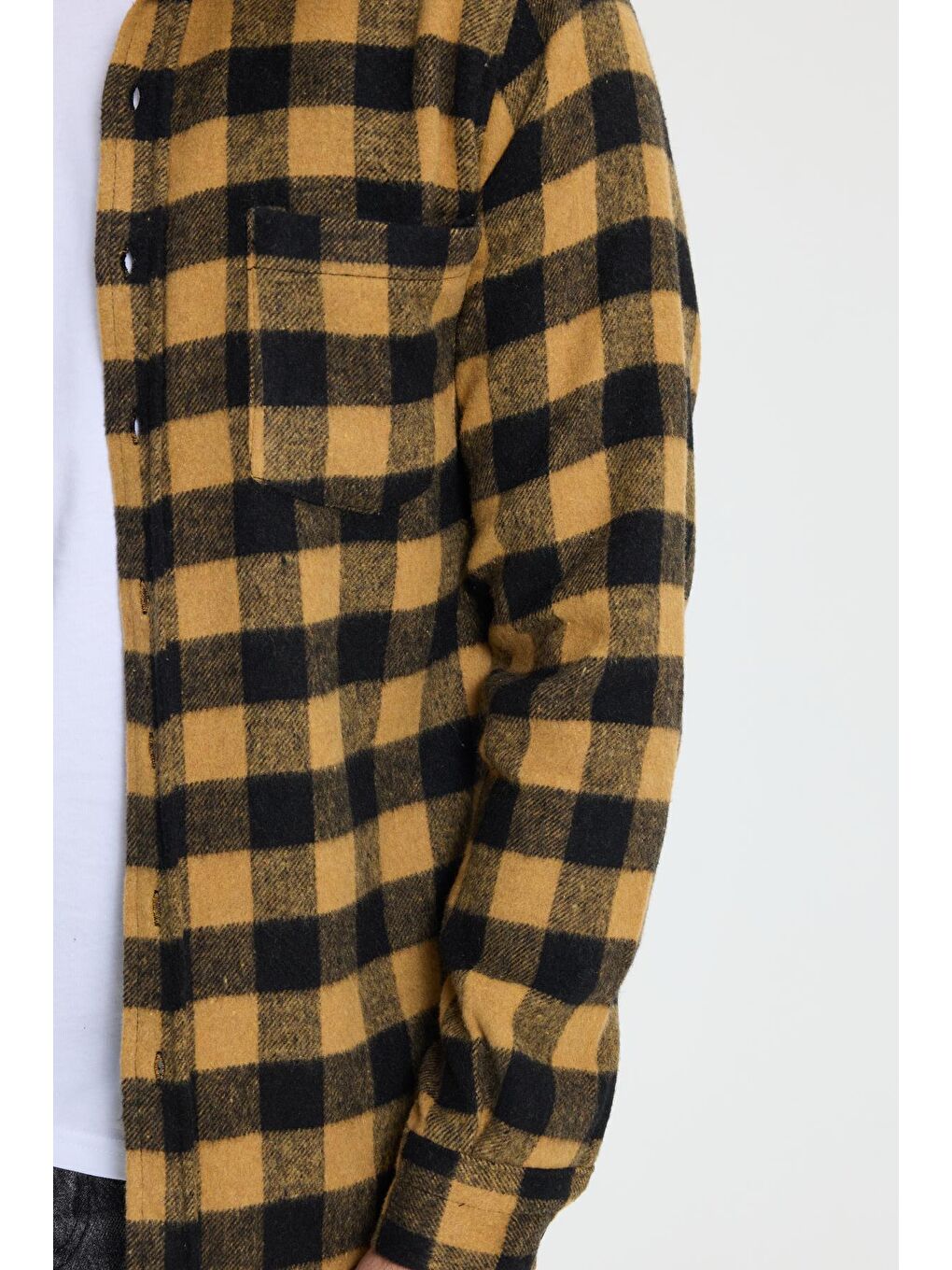 Karışık Erkek Slim Fit Dar Kesim Uzun Kollu Cepli Kareli Dama Desenli Kışlık Oduncu Gömlek-2