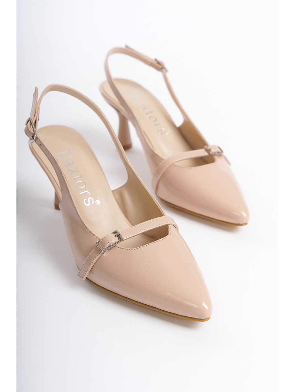 Bej D377 Günlük Ortopedik   Kadın Klasik Topuklu Ayakkabı-1