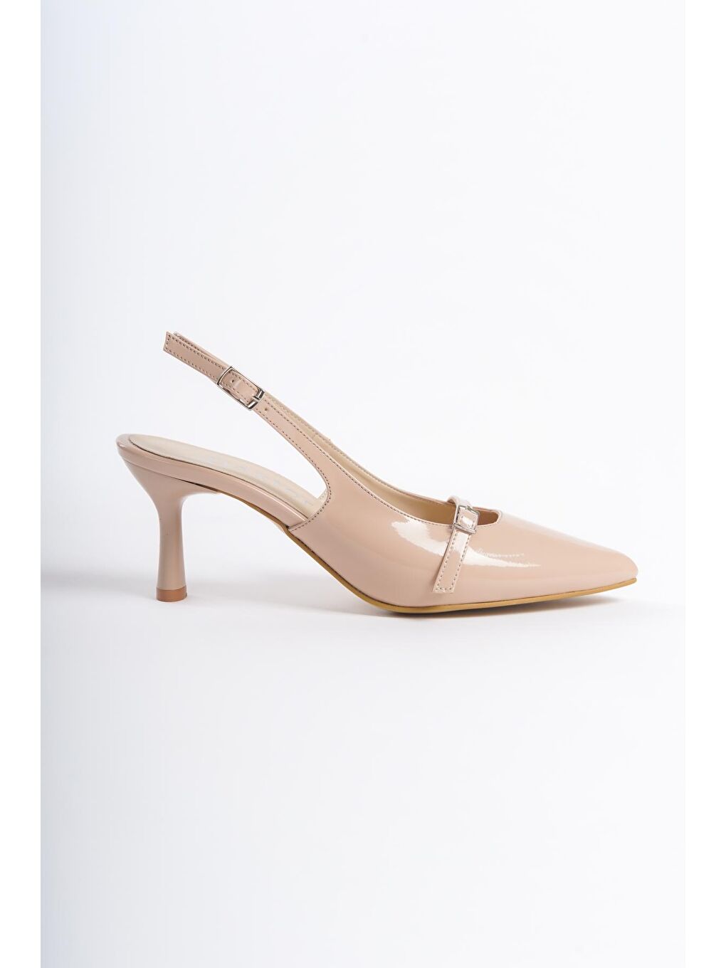 Bej D377 Günlük Ortopedik   Kadın Klasik Topuklu Ayakkabı-2