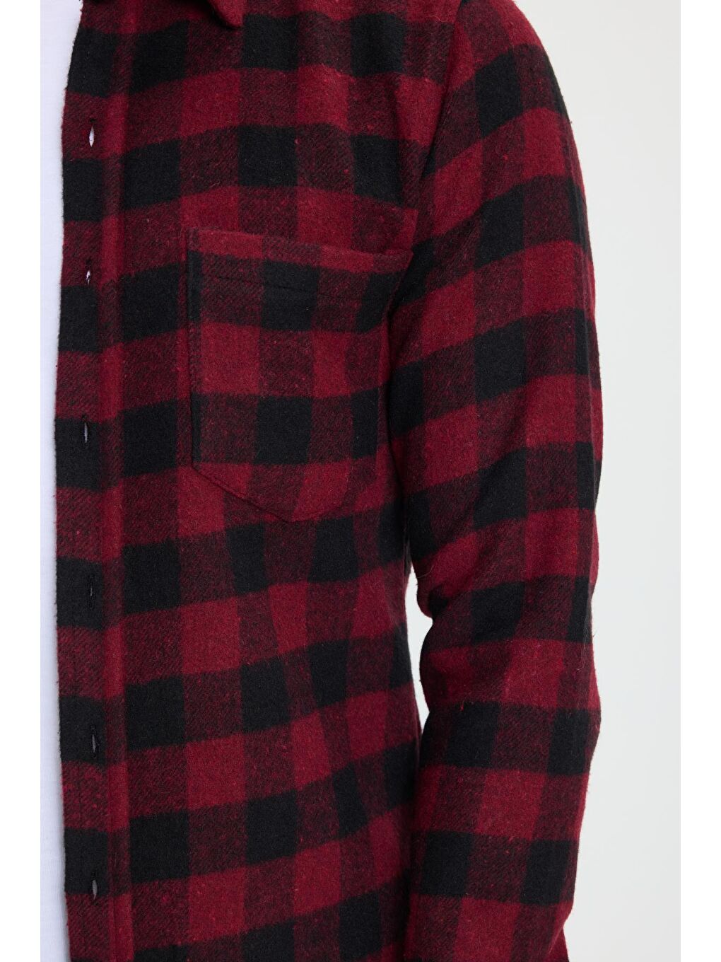 Karışık Erkek Slim Fit Dar Kesim Uzun Kollu Cepli Kareli Dama Desenli Kışlık Oduncu Gömlek-2