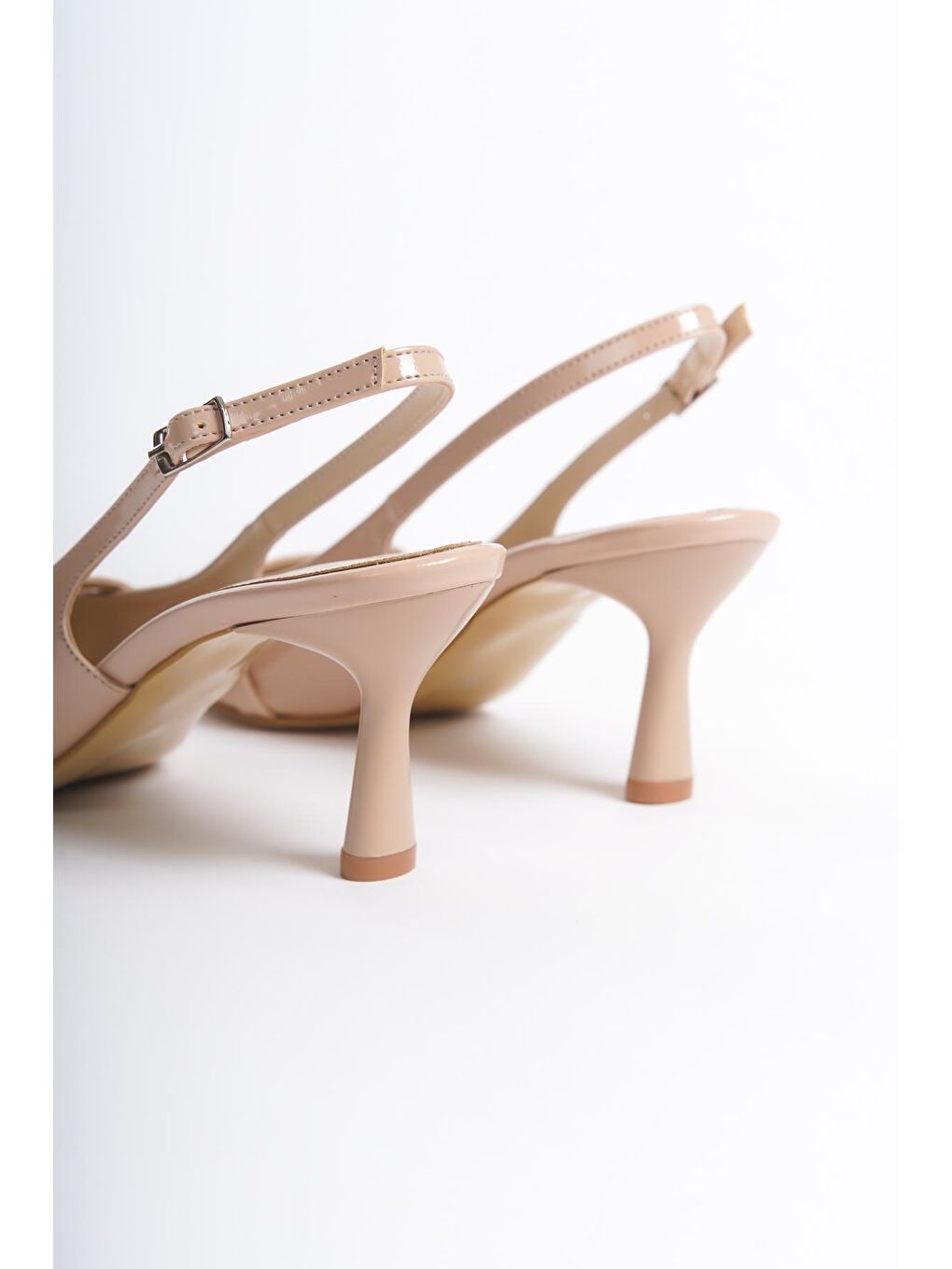 Bej D377 Günlük Ortopedik   Kadın Klasik Topuklu Ayakkabı-3