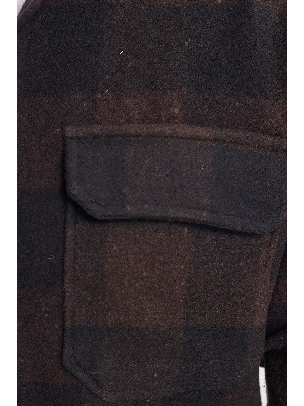 Karışık Erkek Slim Fit Dar Kesim Uzun Kollu Kapaklı Çift Cepli Kareli Kışlık Oduncu Gömlek-5