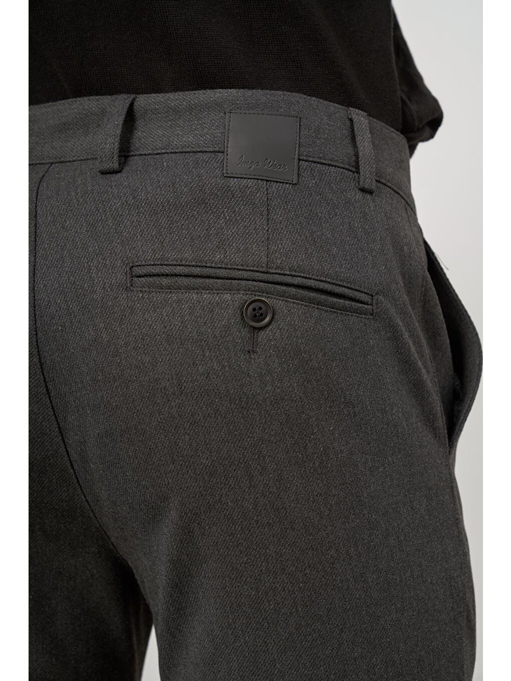 Koyu Antrasit Esnek Yandan Cepli Casual Slim Fit Chino Pantolon 1003245105-6