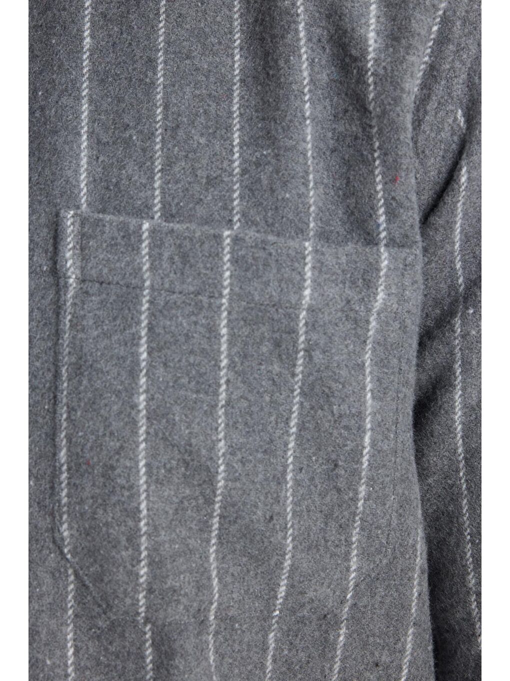 Karışık Erkek Regular Fit Klasik Kesim Çizgili Çift Cep Kapaklı Oduncu Gömlek-6