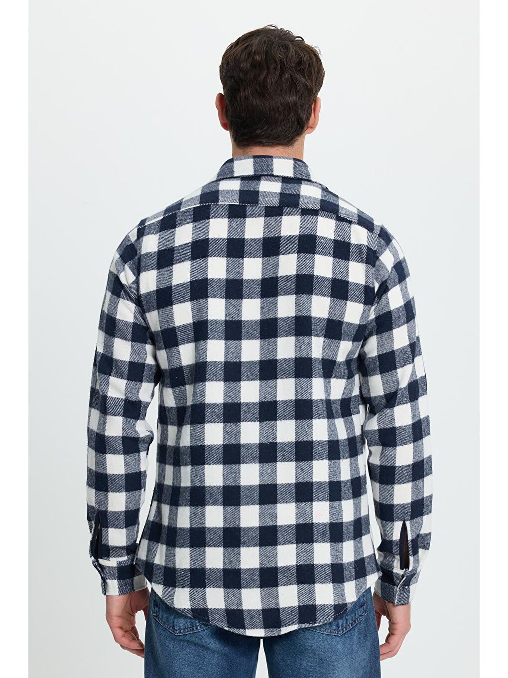 Karışık Erkek Slim Fit Dar Kesim Uzun Kollu Cepli Kareli Dama Desenli Kışlık Oduncu Gömlek-6