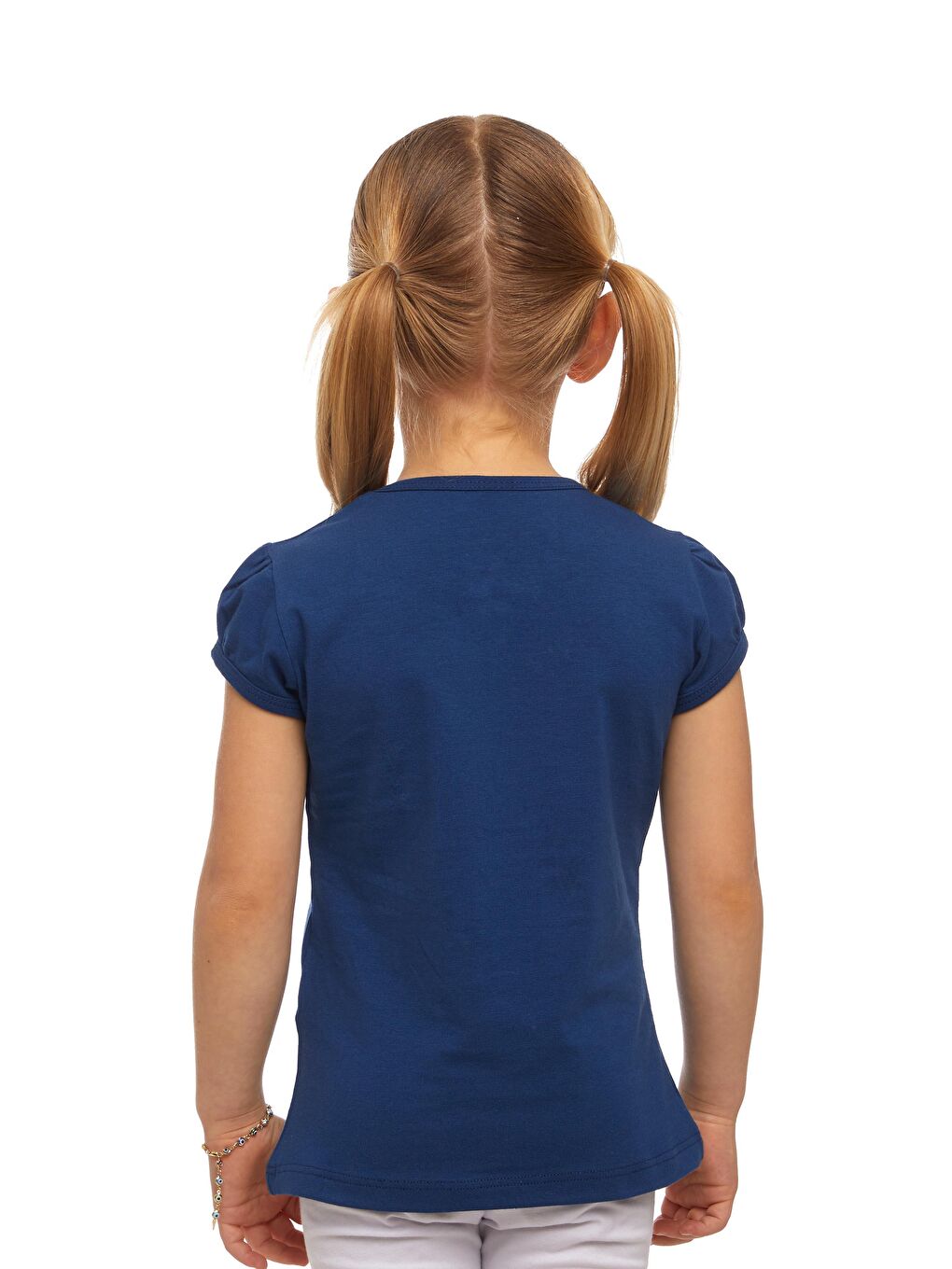İndigo Kız Çocuk Kısa Kollu Basıc Tişört-2