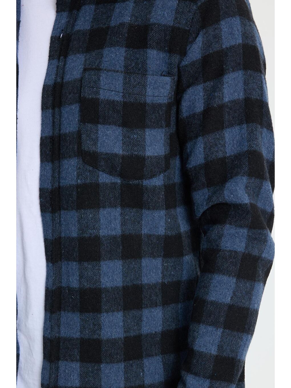 Karışık Erkek Slim Fit Dar Kesim Uzun Kollu Cepli Kareli Dama Desenli Kışlık Oduncu Gömlek-2