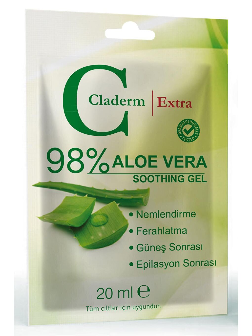 Claderm Şeffaf Aloe Vera Soothing Gel 20ml.