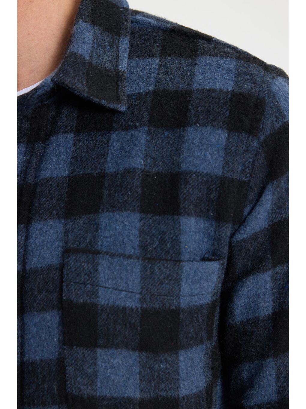 Karışık Erkek Slim Fit Dar Kesim Uzun Kollu Cepli Kareli Dama Desenli Kışlık Oduncu Gömlek-6