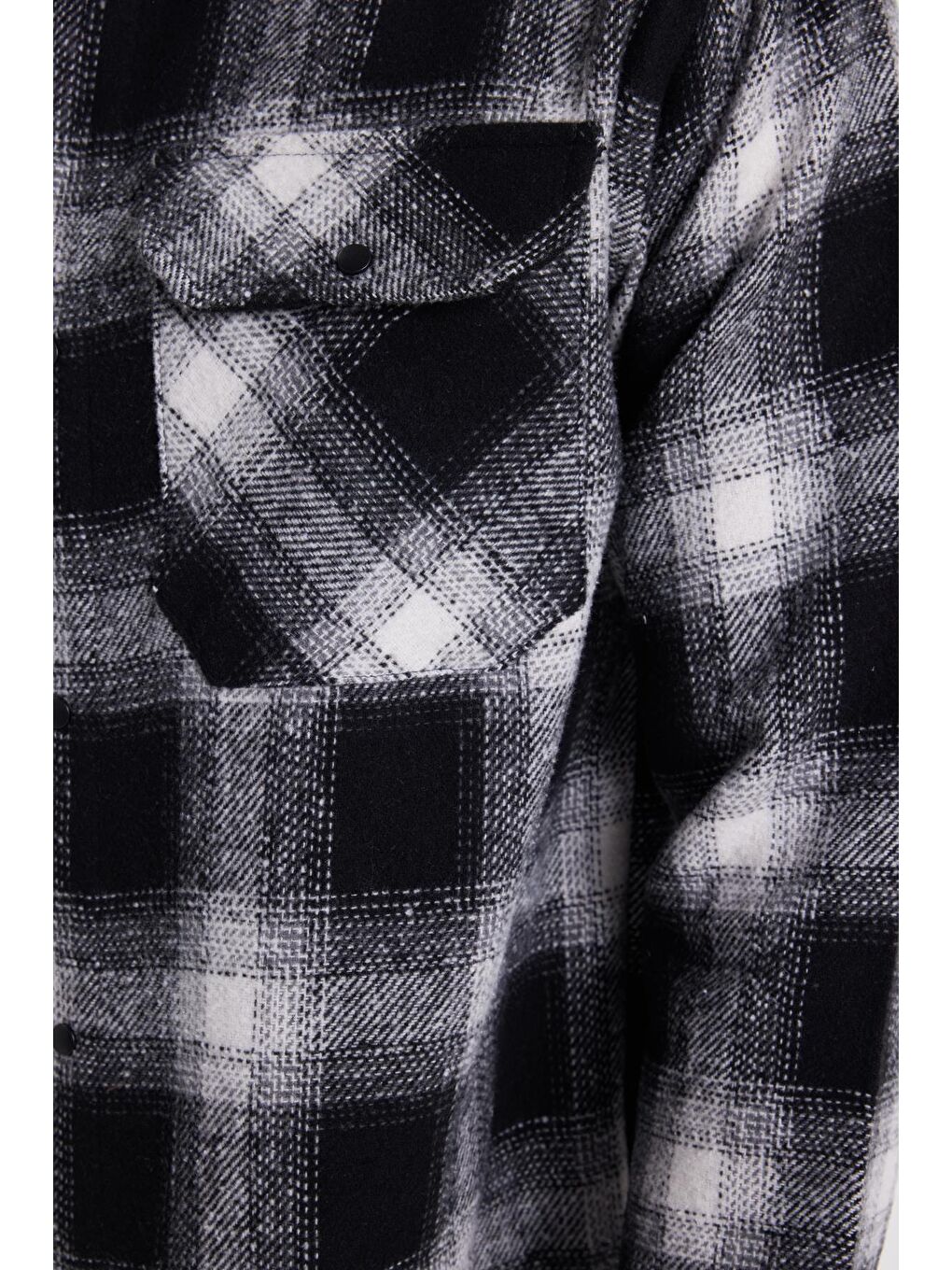 Karışık Erkek Slim Fit Dar Kesim Çift Cepli Kapaklı Spor Yaka Kareli Oduncu Gömlek-5