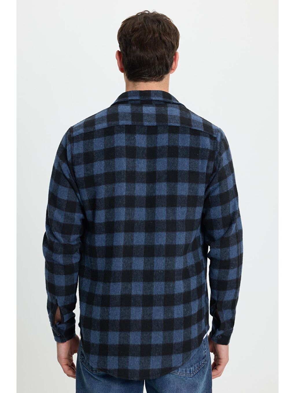 Karışık Erkek Slim Fit Dar Kesim Uzun Kollu Cepli Kareli Dama Desenli Kışlık Oduncu Gömlek-7