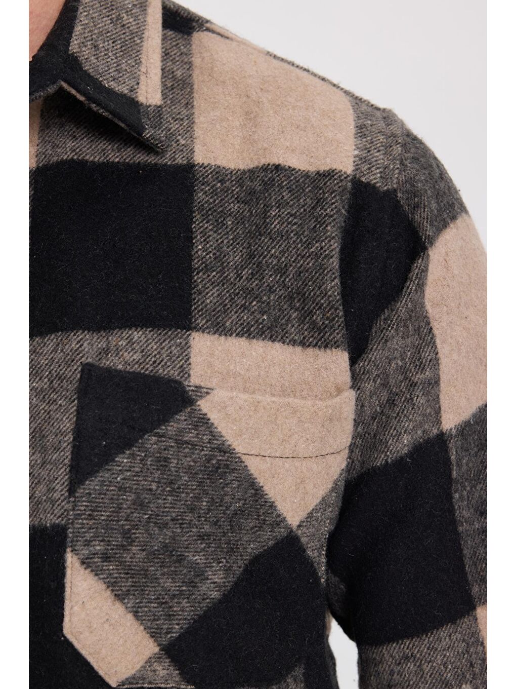 Karışık Erkek Regular Fit Klasik Kesim Kareli Cepli Oduncu Gömlek-2