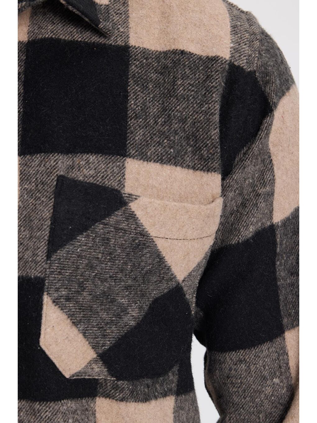 Karışık Erkek Regular Fit Klasik Kesim Kareli Cepli Oduncu Gömlek-5