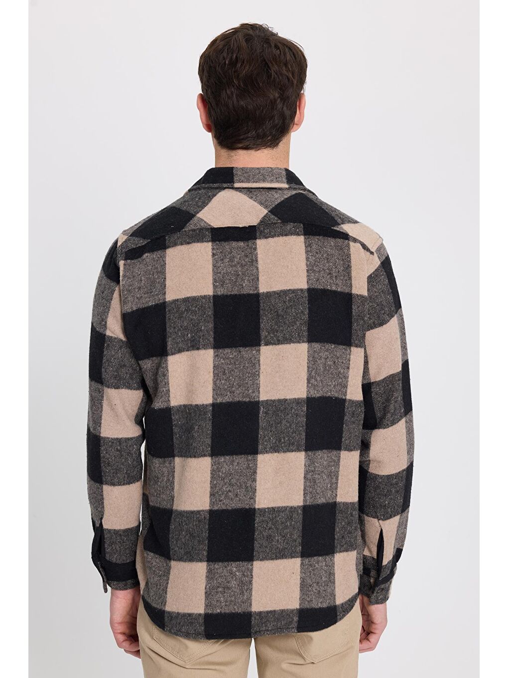 Karışık Erkek Regular Fit Klasik Kesim Kareli Cepli Oduncu Gömlek-6