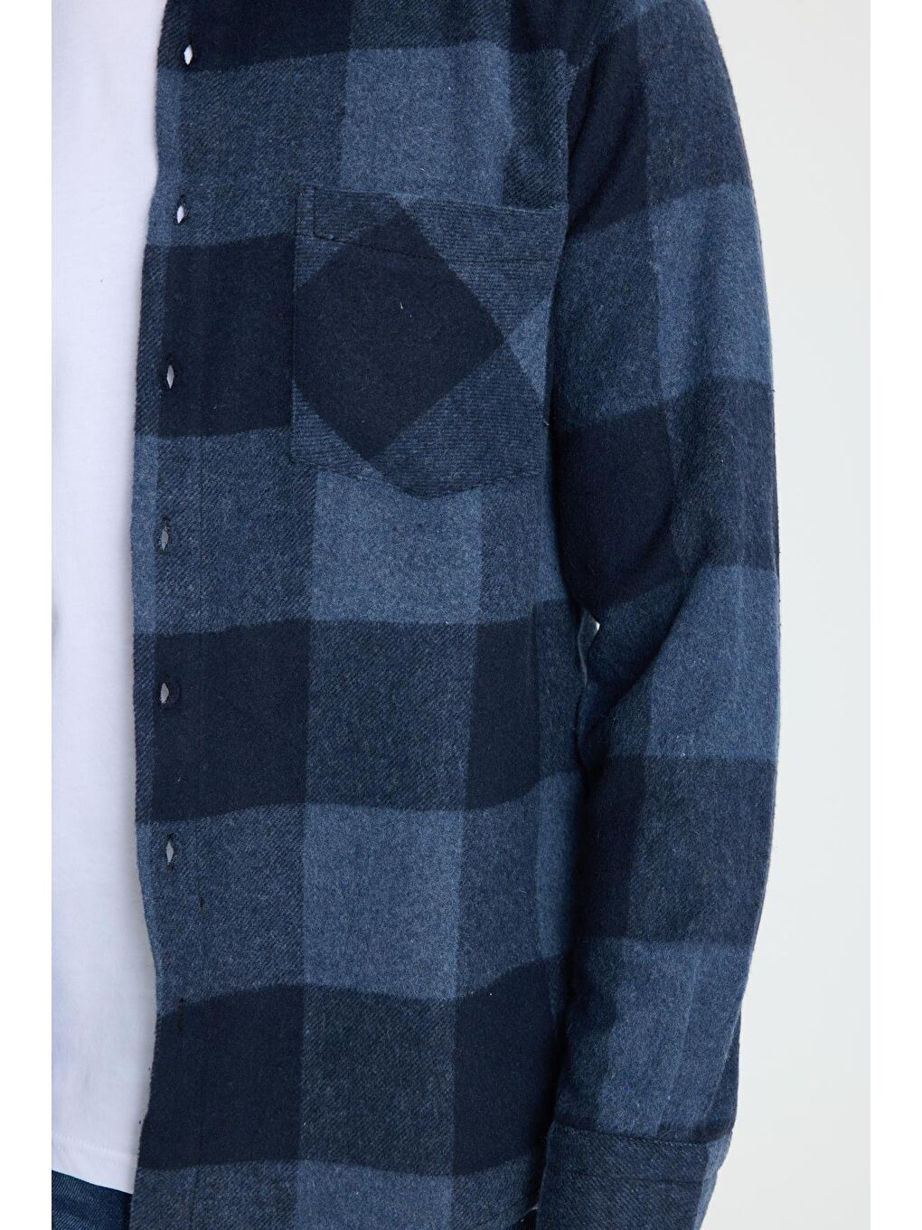 Karışık Erkek Regular Fit Klasik Kesim Kareli Cepli Oduncu Gömlek-2