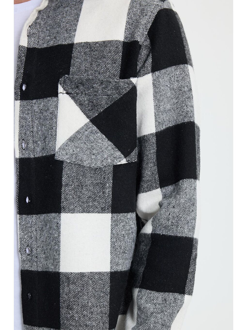 Karışık Erkek Regular Fit Klasik Kesim Kareli Cepli Oduncu Gömlek-2