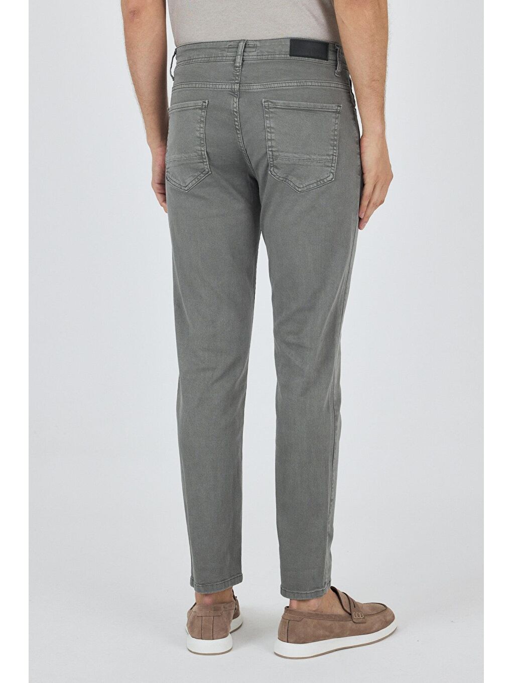 Turkuaz Su Yeşili Pamuklu 5 Cep Casual Slim Fit 5 Cep Pantolon 1003250318-3