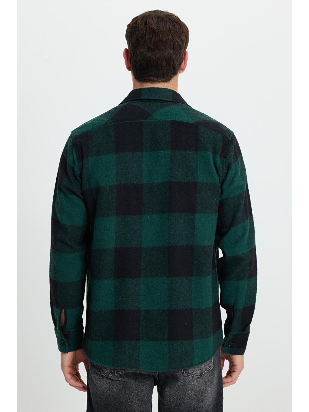 Karışık Erkek Regular Fit Klasik Fit Kareli Cepli Oduncu Gömlek-6