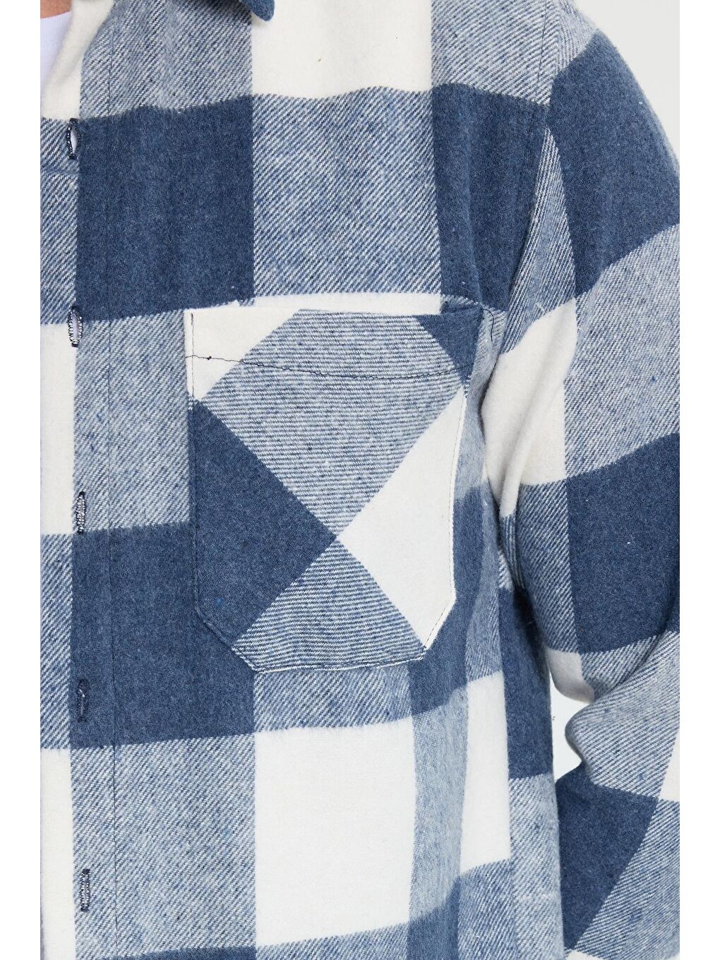 Karışık Erkek Regular Fit Klasik Kesim Kareli Cepli Oduncu Gömlek-2