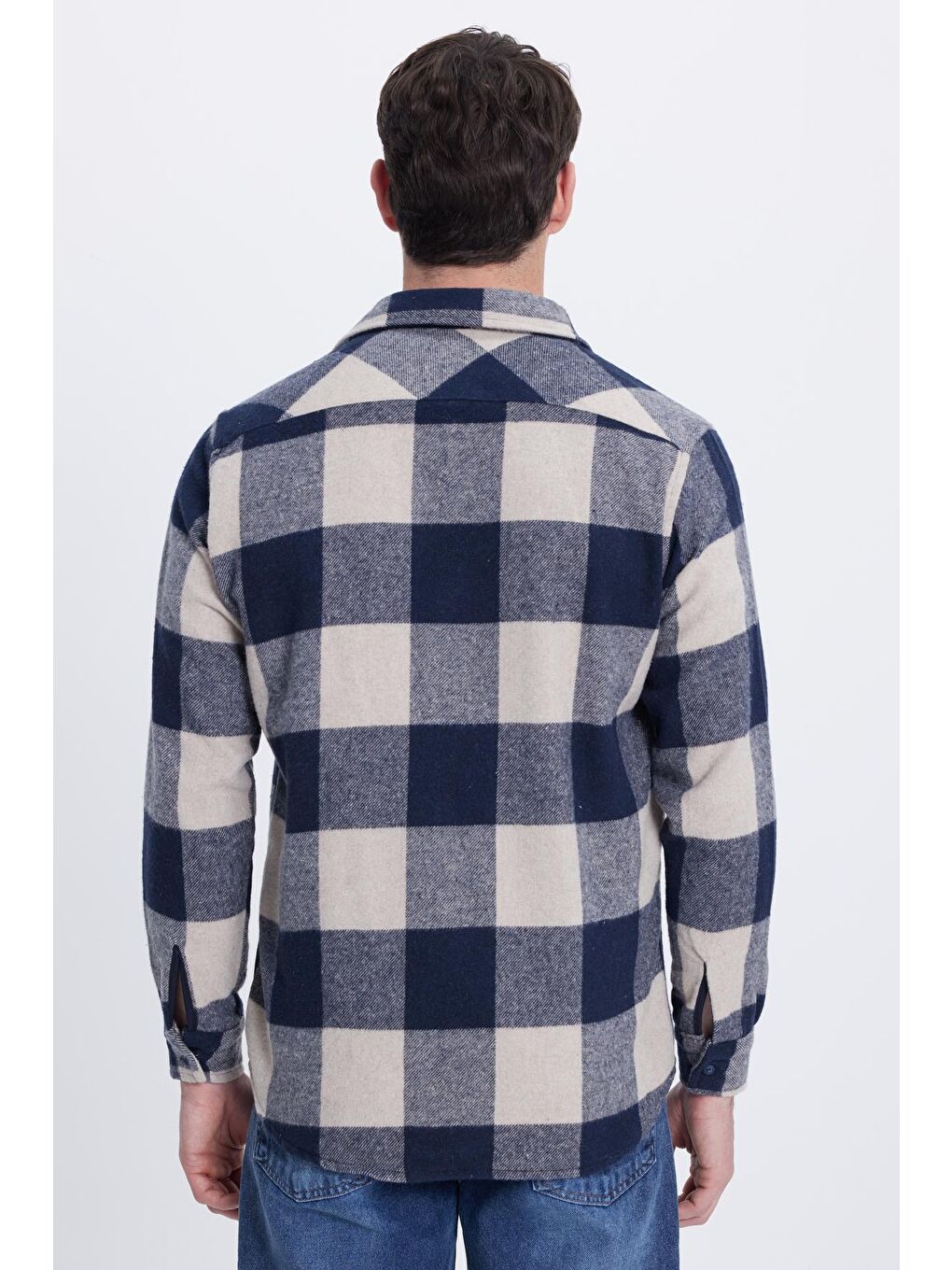 Karışık Erkek Regular Fit Klasik Kesim Kareli Cepli Oduncu Gömlek-6