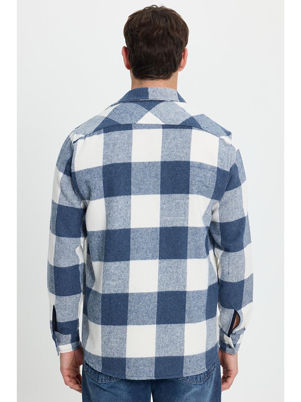 Karışık Erkek Regular Fit Klasik Kesim Kareli Cepli Oduncu Gömlek-7