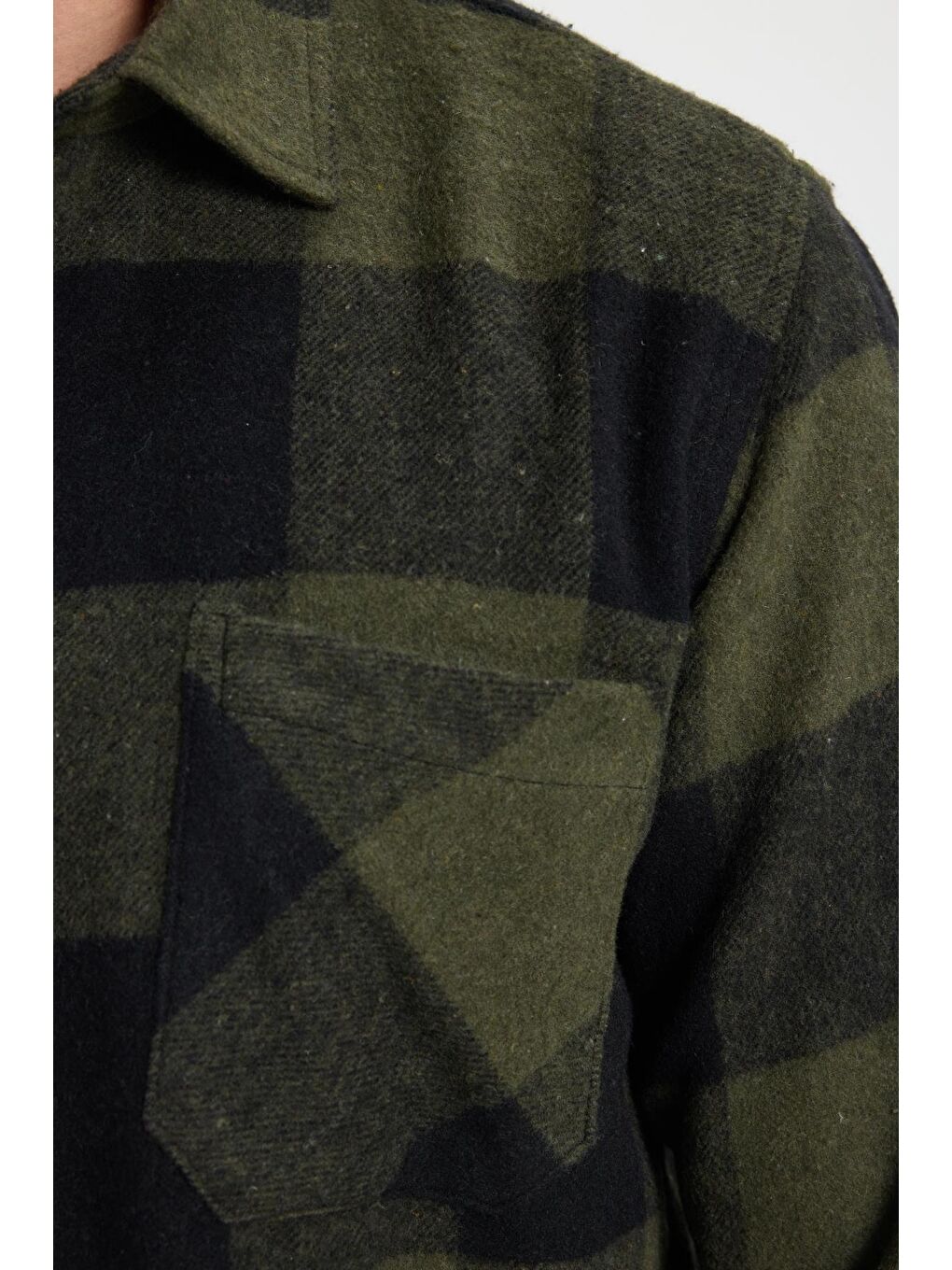 Karışık Erkek Regular Fit Klasik Fit Kareli Cepli Oduncu Gömlek-6